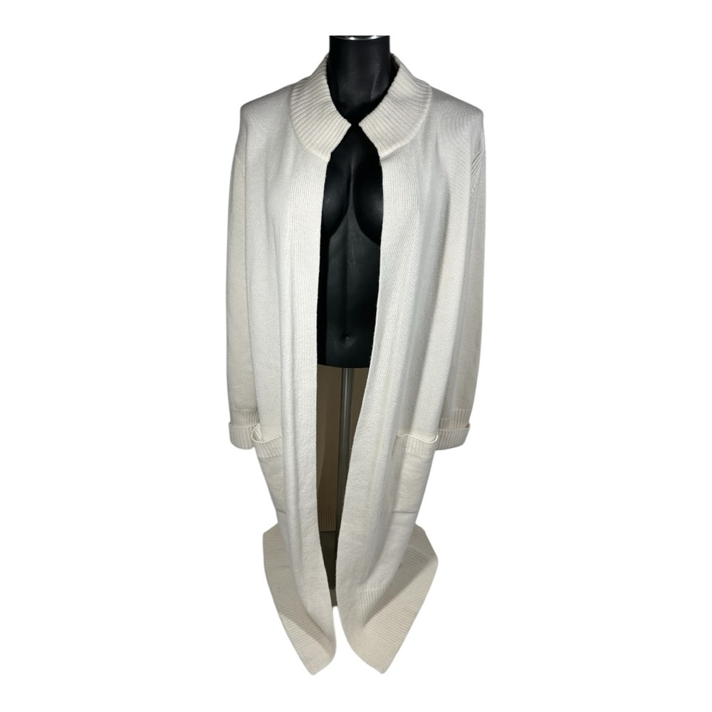Athleta Alpine Spirit Wrap Ivory Cardigan Duster Medium Wool/Cashmere 882542-02 - Picture 5 of 11